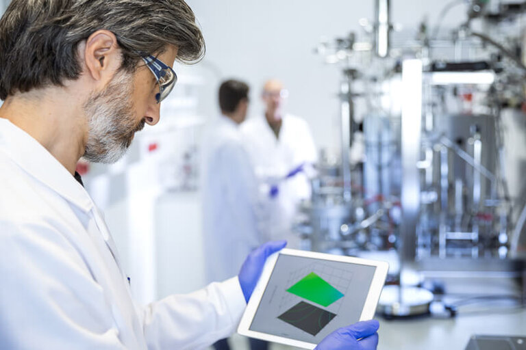 Pichia fermentation scientist working on process optimization